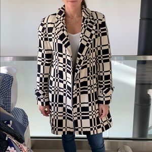 Josephine Sasso Black and White Checkered Coat